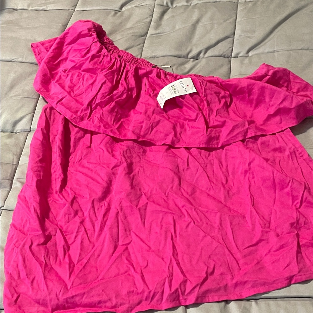Cotton On Vibrant Pink Ruffle Blouse